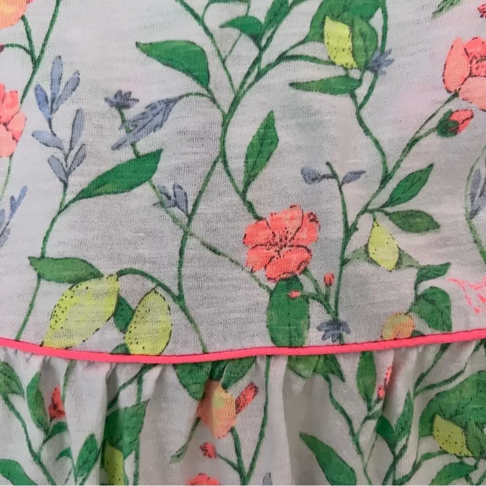 🌵3/$20 Zara Baby Girls Dress 12–18 Months White Floral Citrus Cotton Sleeveless